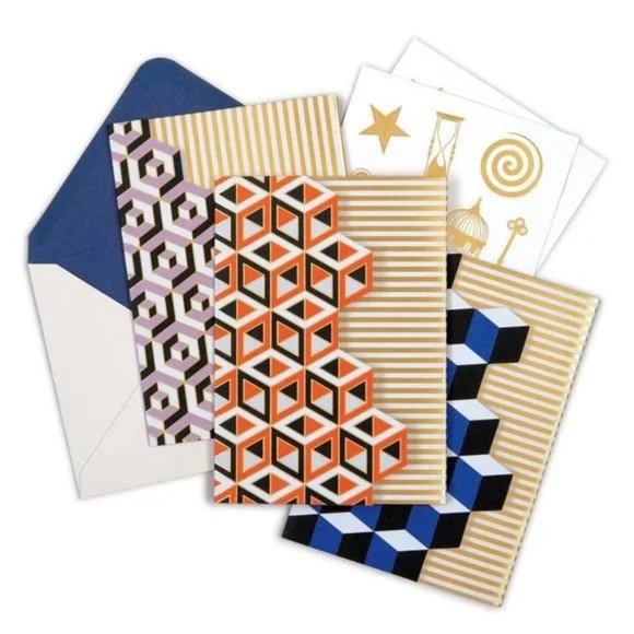 New!‎ Jonathan Adler Versailles Boxed Die-cut 6 Notecard Set Envelopes Stickers - Picture 7 of 7